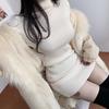 Autumn and Winter Inner Bottom Turtleneck Knitted Sweater Dress Solid Color Elegant Women Hip-wrapped Bodycon Short Party Dresses Fashion Clothing
