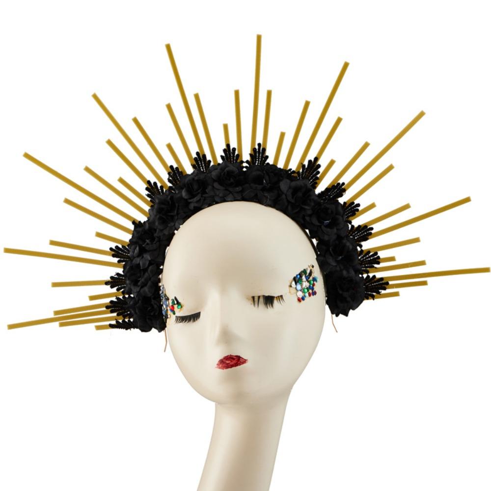 Gothic Lolita Rose Wreath Headband DIY Floral Garlands Fashion Rose Hair Tiaras  Bridal Accessories