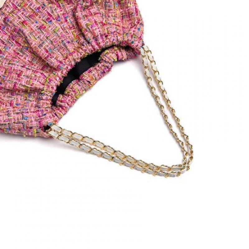RHEEMIN Breite Kettentasche   Tweed Muffy   Rosa