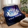 Sunderland FC Custom Name Text Flannel Blanket Soccer Logo Personalized Fleece Throw Blanket Special Gift For Sofa Bedroom Home