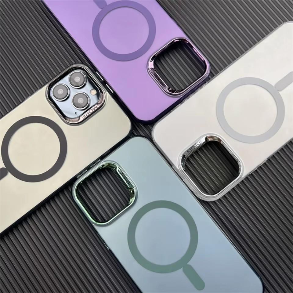 Ultra Thin Transparent Hard PC Magnetic Phone Case For iPhone 15 14 13 12 11 Pro Max 15 Plus For Magsafe Wireless Charge Cover