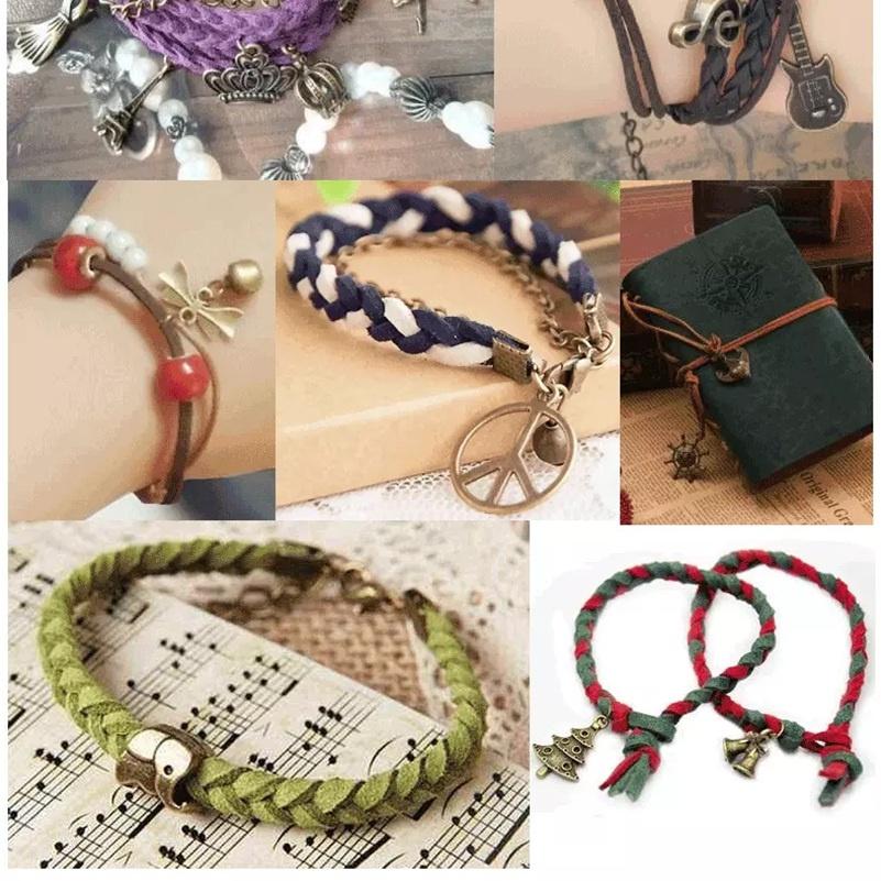 5yards/lot 3 Mm Flat Faux Suede Braided Cord Korean Velvet Leather Handmade Thread String Rope For DIY Jewelry Making Supplies