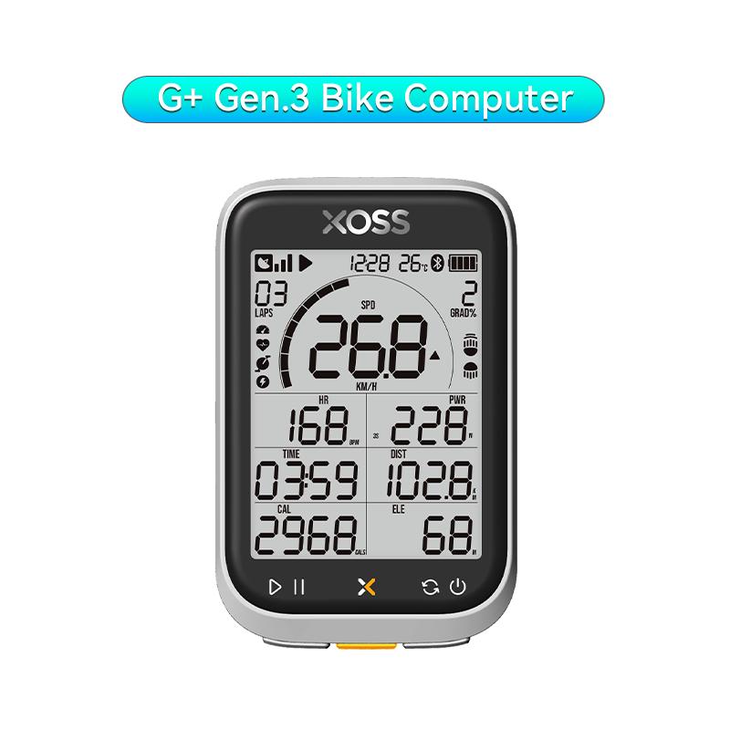 

XOSS G+ Gen.3 Bike Computer GPS Wireless Digital Cycling Computer ANT+ Cadence Speed Smart Bicycle Odometer Lights Connection G Plus GEN.3