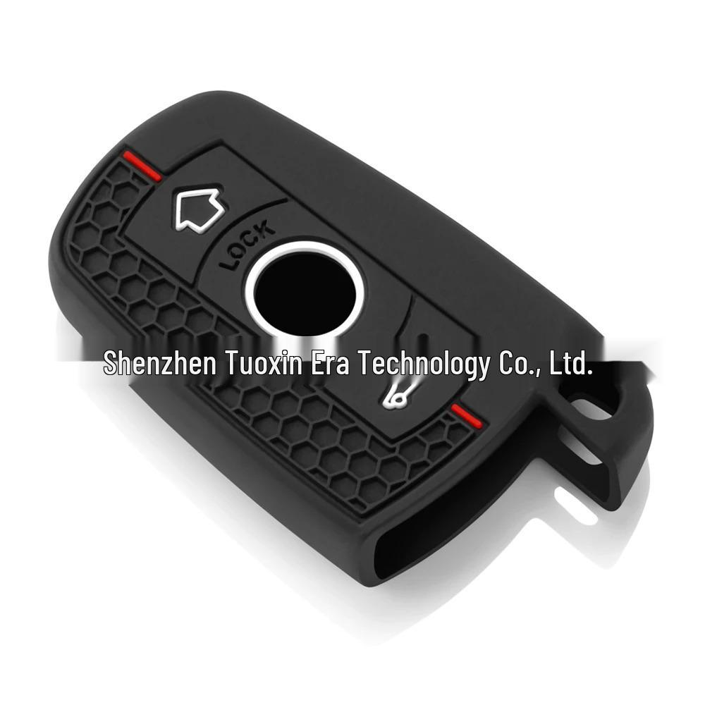 Silicone Key Case with Red Honeycomb Pattern for BMW 2, 3, 4, 5 Series, M3 & 320li. чёрный