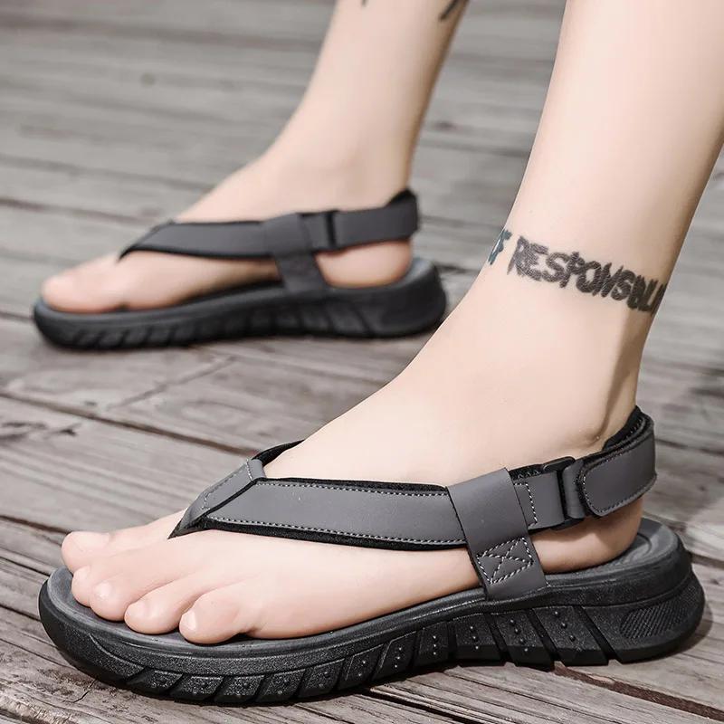 Sandali casual semplici alla moda da uomo estivi per esterni antiscivolo resistenti all'usura comfort scarpe da spiaggia traspiranti moda pantofole da passeggio da uomo