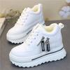 Fashion Women Sneakers Casual Platform Trainers White Shoes 10CM Heels Autumn Wedges Breathable Woman Height Increasing Shoes