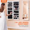 VEVOR Mirror Jewelry Cabinet, 42.52-Inch Tall Lockable Jewelry Cabinet Armoire with Full-Length Mirror