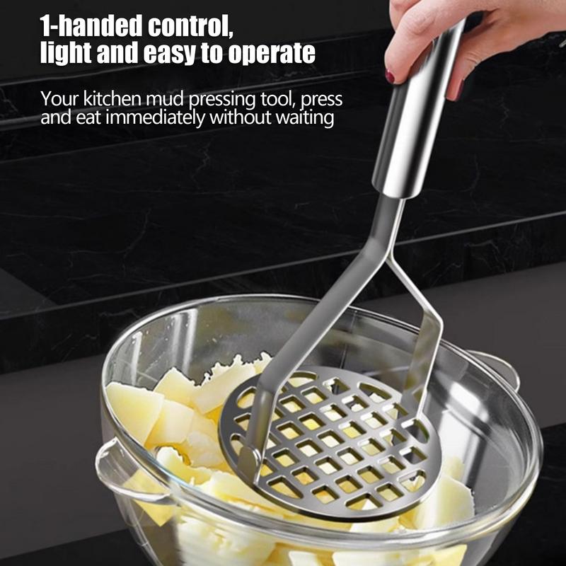 Kitchen Gadget Creative Food Mud Press Masher Puree Juice Maker Stainless Steel Manual Potatoes Crusher Pusher Fruit Tools