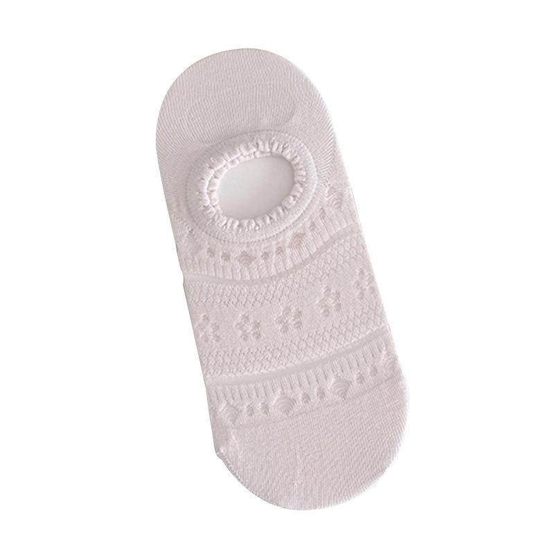 Embroidered Boat-style Women's Mesh Netless Boneless Transparent Stockings with Anti-slip and Non-slip Features, Made of Bamboo Fiber.