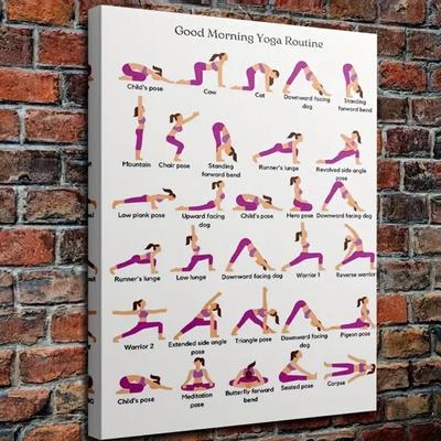 Poster da Parete Studio Yoga Movimento Fitness: Arte su Tela Senza Cornice per Decorazione Palestra
