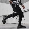 Summer Hip Hop Joggers Harem Pants Multi-pocket Ribbons Man Sweatpants Streetwear Casual Mens Pants