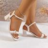 Fashion New Sandals Women's Outside Wear Temperament Fashion Square Head One Strap Block Heel Comfortable and Versatile High Heels