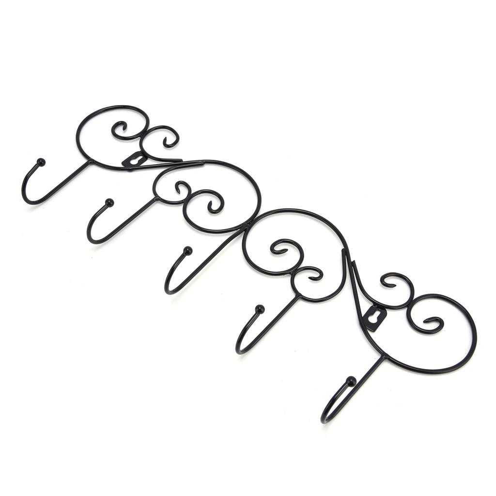 Kleskrok Henging Dør Vegghenger Kjøkken Bad Henger med 5 Krokbrakett for Håndkle Klær Hatt