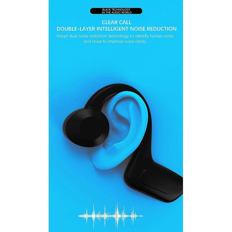 Bone Conduction Bluetooth Headset Wireless Ear-mounted Black