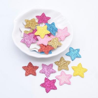 100Pcs 20mm Mixed Glitter Leather Star Shape Appliques DIY Crafts Flatback Scrapbooking Ornament Accessories