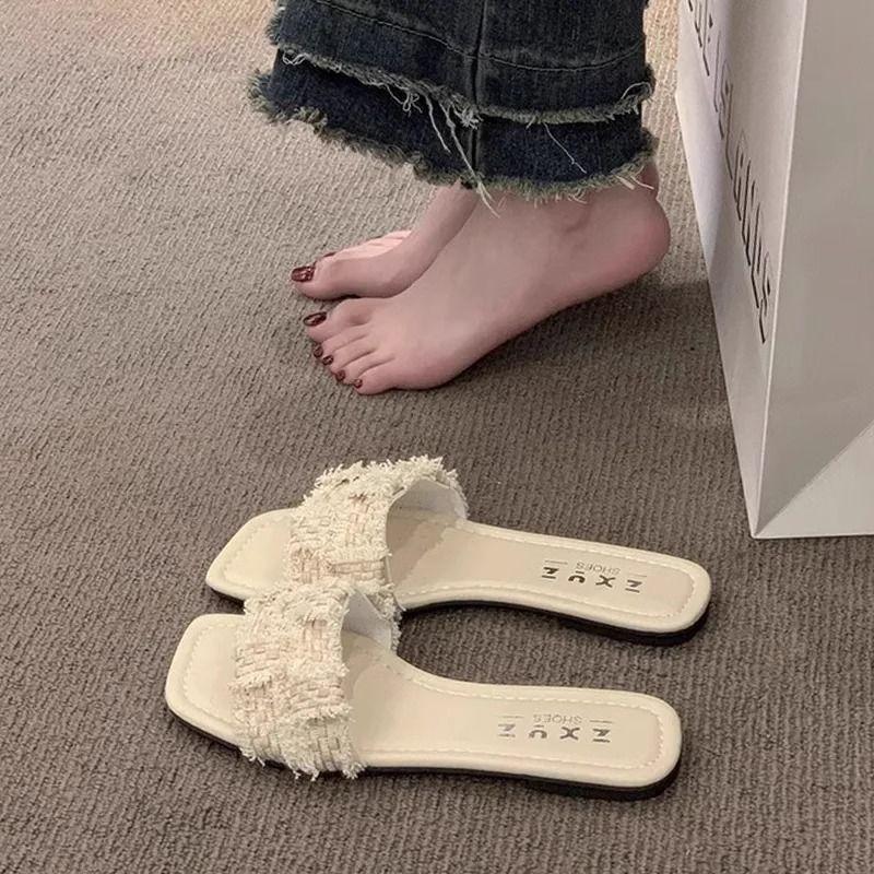 New fairy wind slippers female summer 2025 versatile flat shoes casual wear beach cool slippers