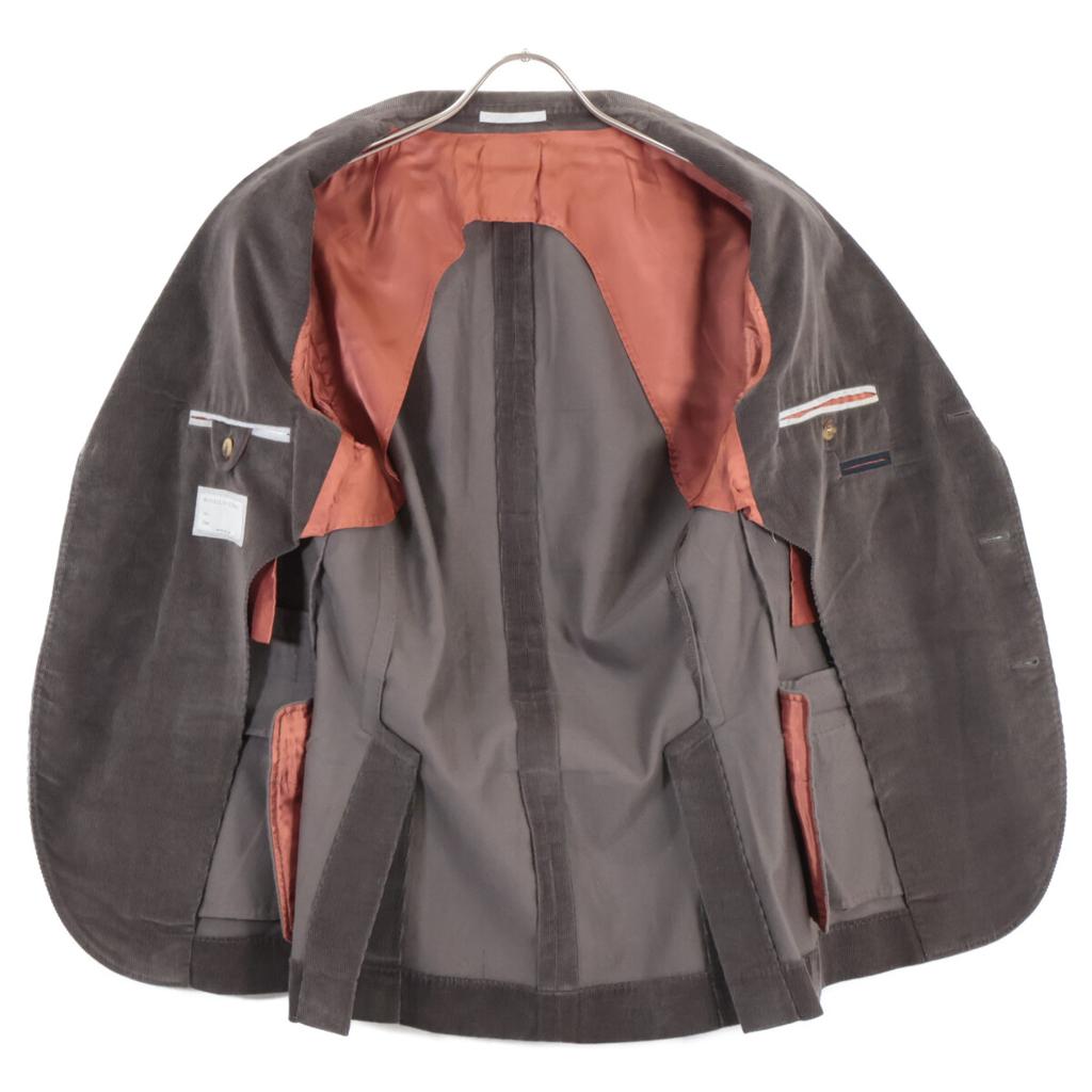 BRUNELLO CUCINELLI Dark Brown Cotton Sight Vents 3B Corduroy Tailored Jacket Jacket 44 Dark brownUsed