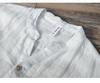 Men's Summer Linen V-Neck Stand Collar Short Sleeve Retro T-Shirt - Plus Size, Thin & Breathable