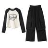 Roupas Conjunto de 2 peças Meninas Juniores Configuração Meninas Moletons Manga Longa Calças Esportivas Roupas Esportivas Moletons Conjunto Top e Bottom Roupas Infantis Elegantes 120