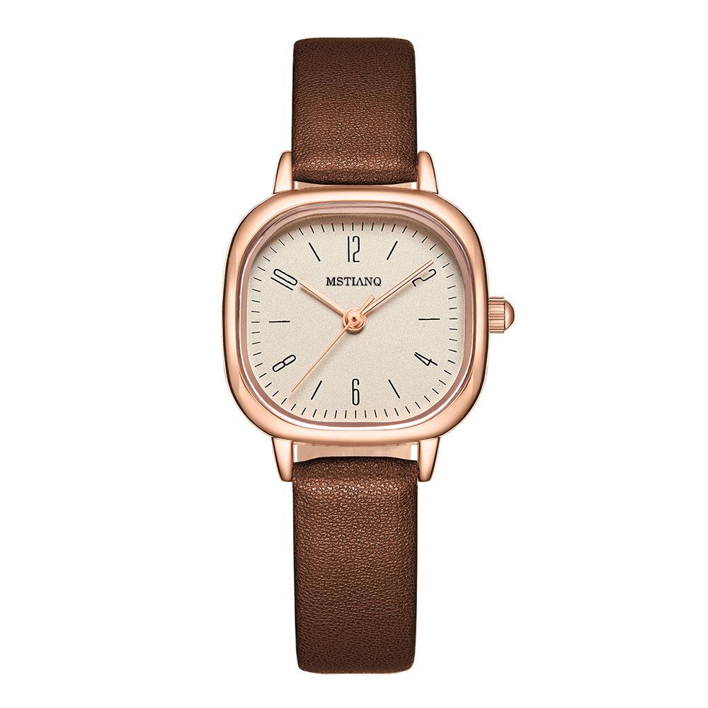 Retro Exam Watch Female Student High Value Light Luxury British Small Fragrant Style Small Dial Women'S Quartz Watch