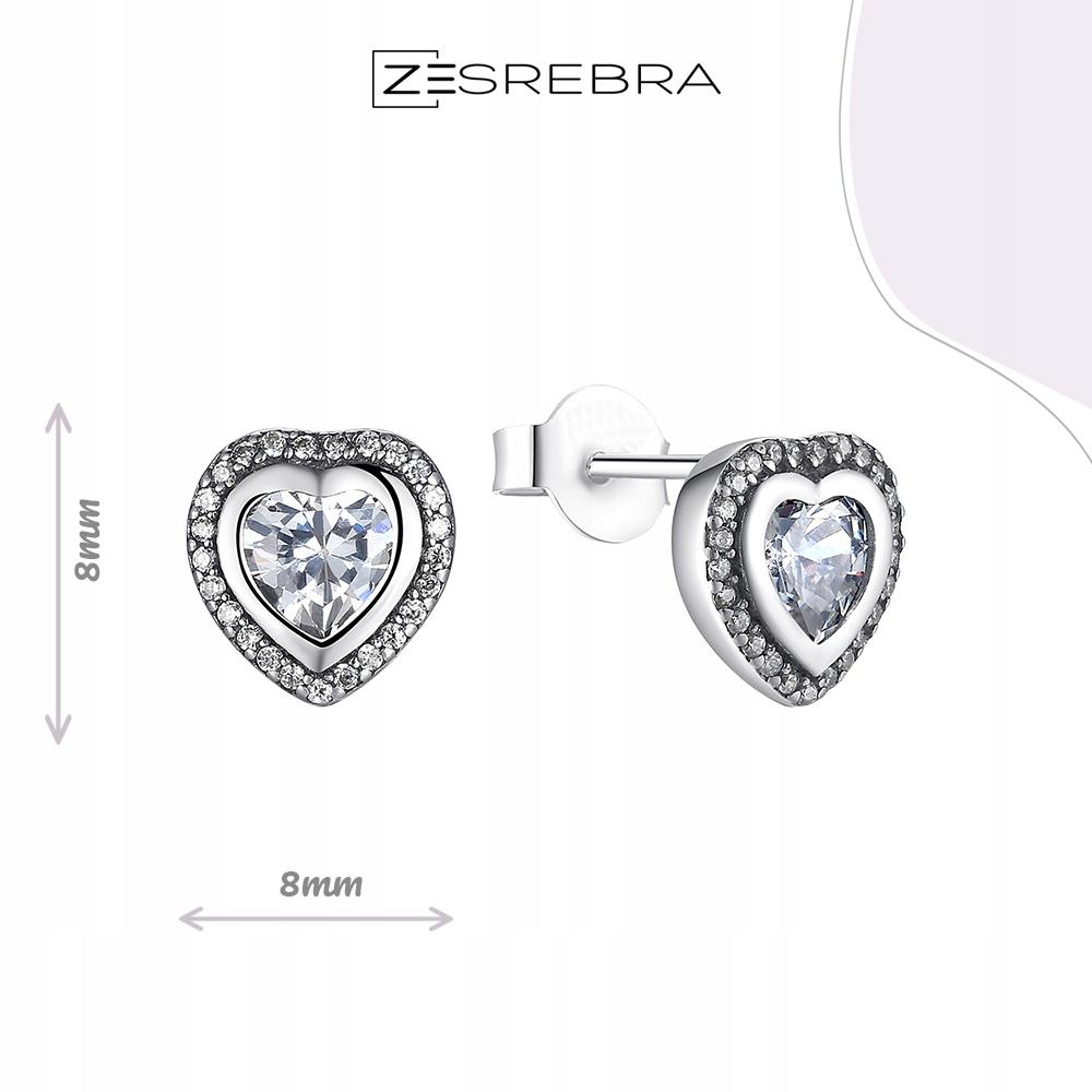 Earrings With Cubic Zirconia S925 Hearts Crystals Stud Zirconias