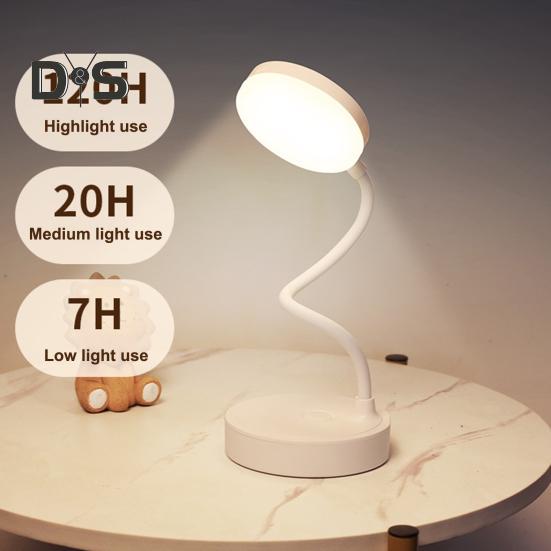 LEDowa Lampka Nocna 3 Poziomy Ściemniania Bez Migotania Ochrona Oczu USB Ładowana Bateryjnie Przenośna Dotykowa Lampka Stołowa