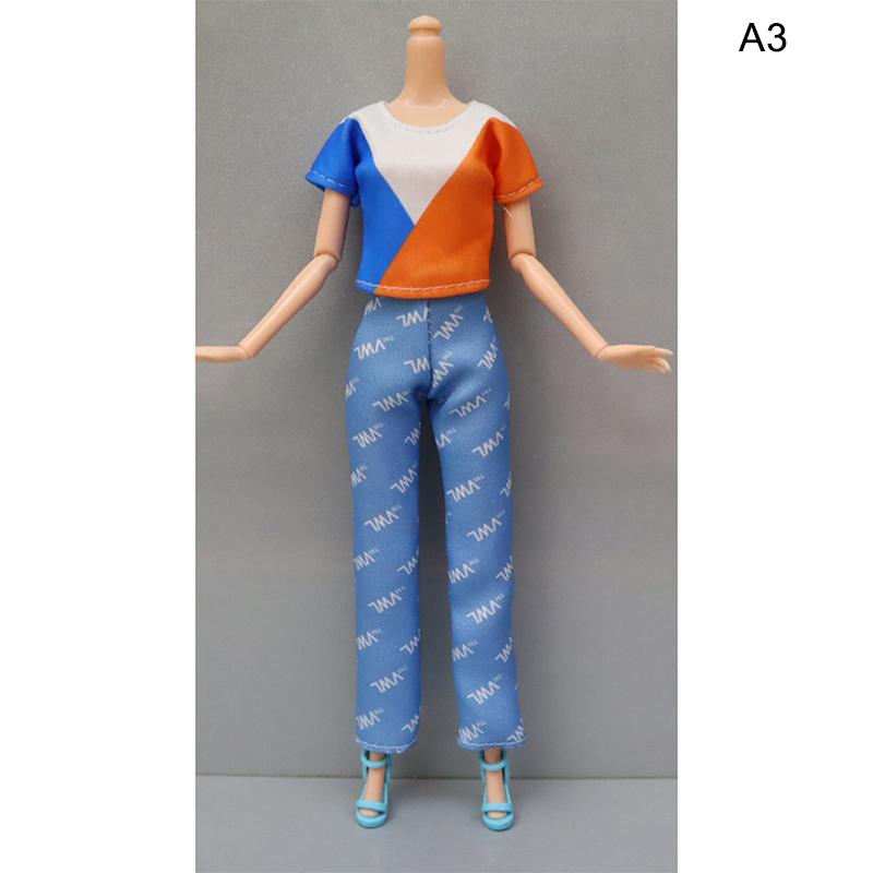 1Set Fashion Outfits for 1/6 Doll Casual Skirt Vest Shirt Pants Dress Dollhouse Accessories Clothes