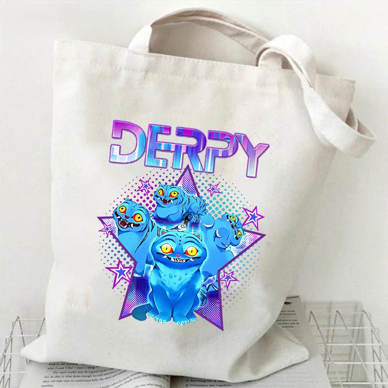 KPOP Skupina Lovců Démonů Taška z plátna s tygřím potiskem Jednoramenná taška crossbody pro studenty Denní nákupní taška tote