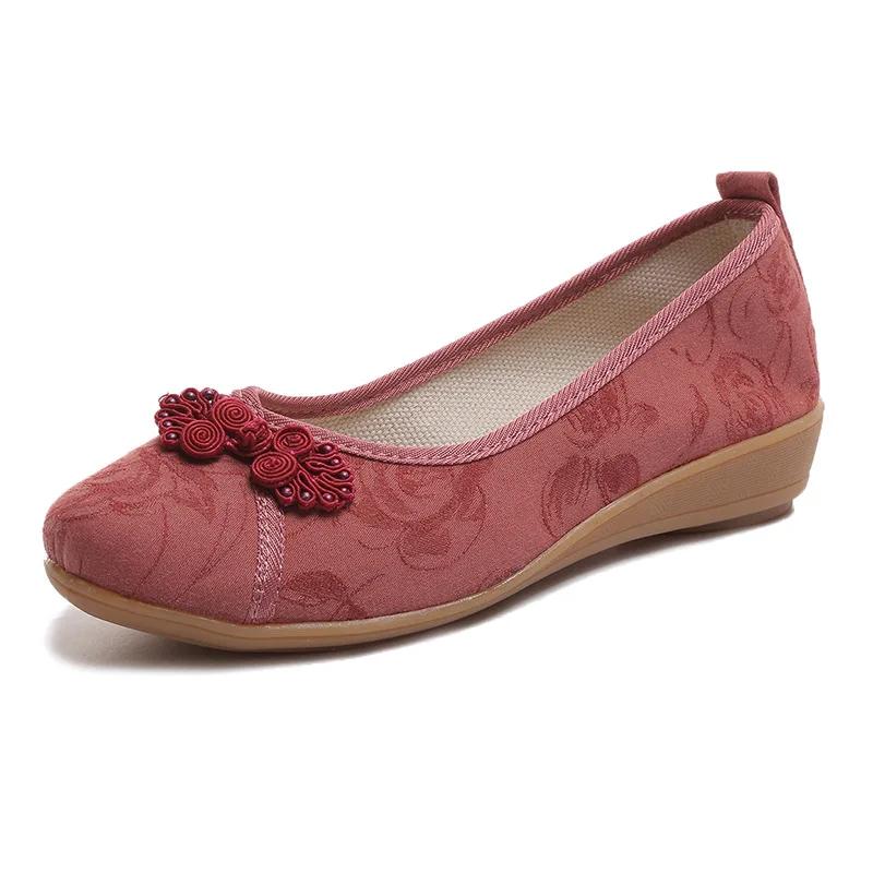 Maogu 2024 весна осень цветок этнический стиль ретро китайская ткань слипоны обувь — фото 10