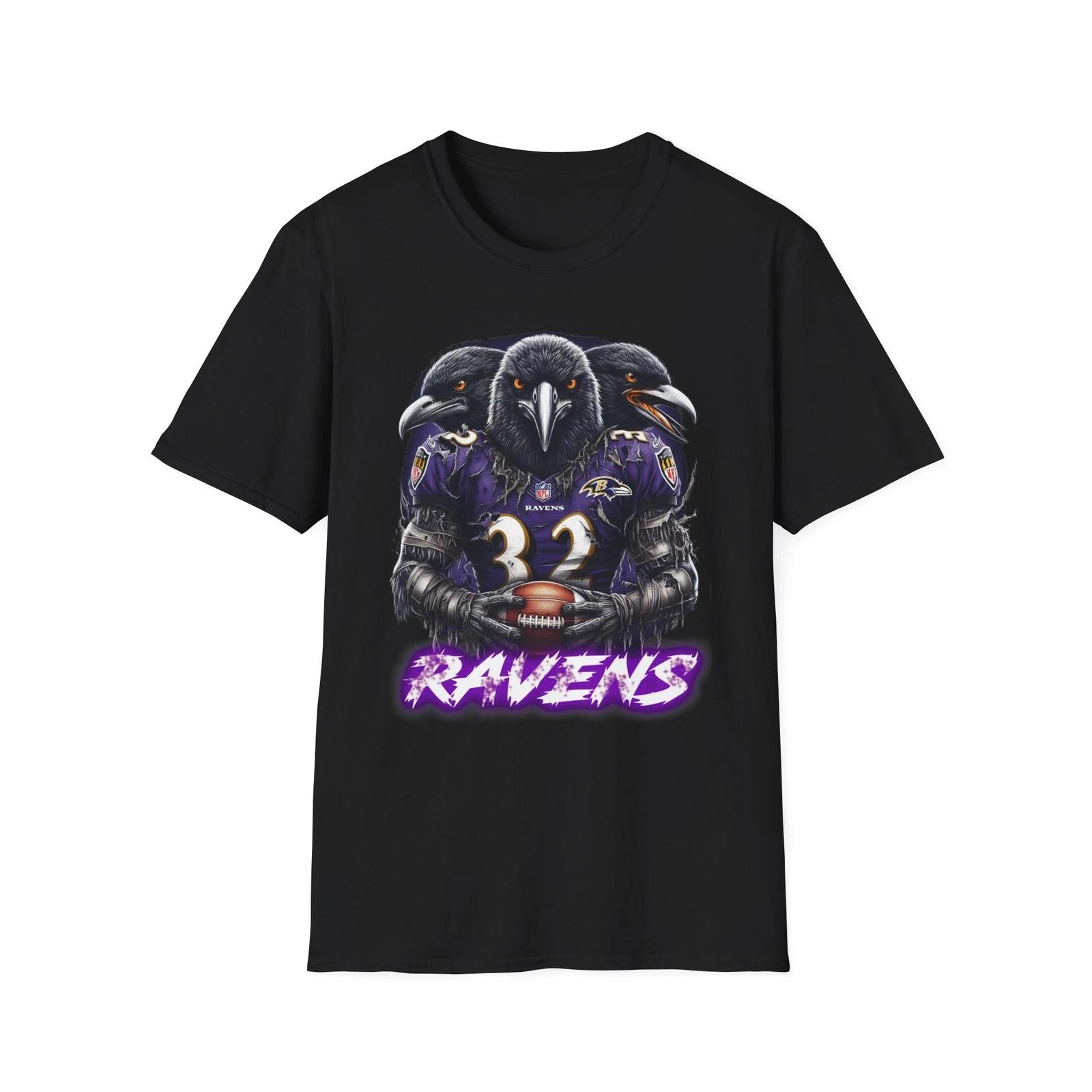 Baltimore Ravens Horror Mash Up T-Shirt - Spooky NFL Fan Apparel S