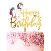 Acrylic Cake Topper Happy Birthday Cake Decorations For Baby Shower Mermaid Unicorn Party Supplies Wedding Dessert
