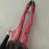 Women Sweet Floral Hollow Out Jacquard Thin Fishnet Pantyhose Stockings