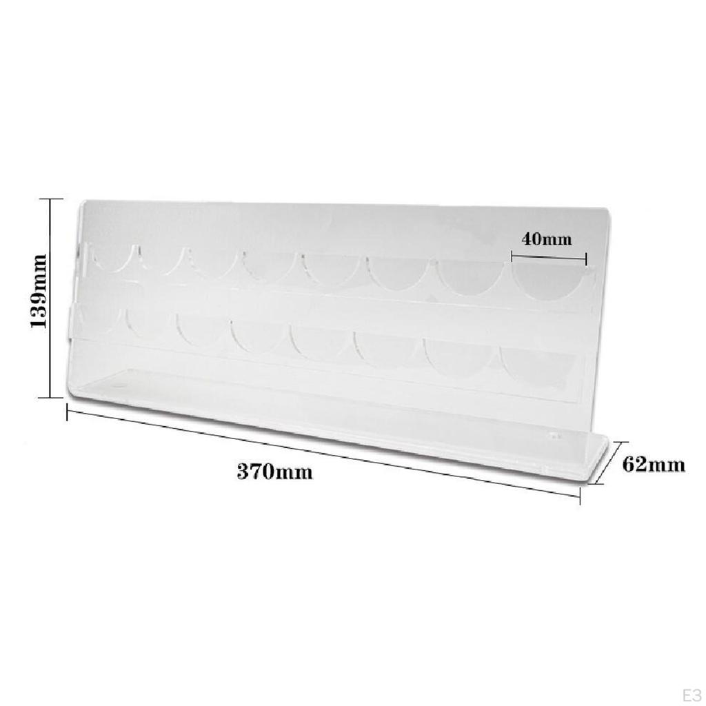 Acrylic Chip Display Rack, Storage Rack Holder 2 Row for Cabinet Living