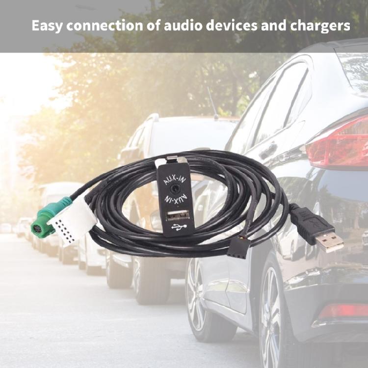 Automotive Accessories Replacement AUX in USB Switch with USB Wire and AUX Cable Adapter for Car Stereo for E60