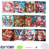 12pcs DIY Diamond Painting Greeting Card Set Xmas Designs Rhinestone Diamond Art Mosaic Postcards Congratulations Cards & Gifts