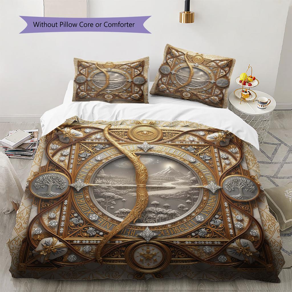 Embossedtotem Pattern Bedding Quilt Set Quilt Cover Pillowcase Home Decoration Birthday Gift (1 * duvet cover + 2 * pillowcase, without core)