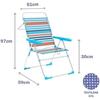 Chaise Pliante - Marbueno - Modèle 10464 - Aluminium - 5 Positions Réglables - Rayures Orange Et Bleu