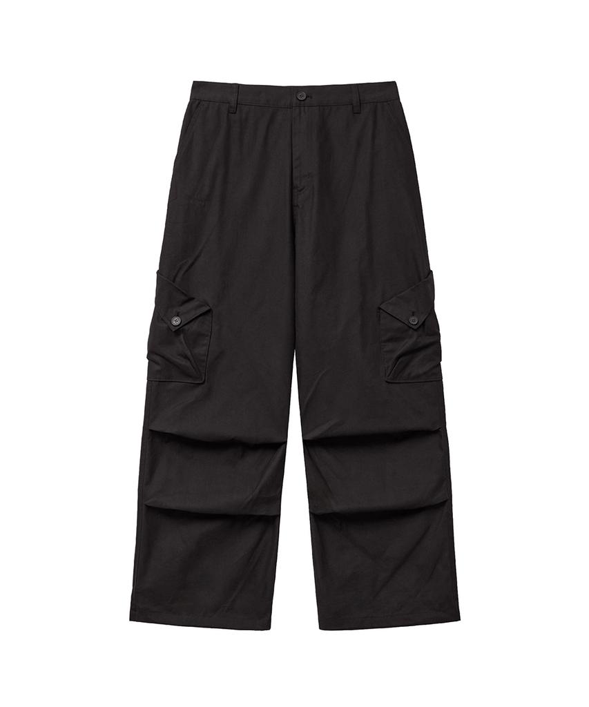 Misekiseoulmaen Folded Pocket Cargo Parachute Pants Black