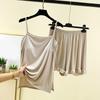 Ladies' Loose Casual Wear With Chest Cushion, Camisole, Shorts, Home Suit Set, Summer Thin Design, Can Be Worn Outside, Solid Color Pajamas