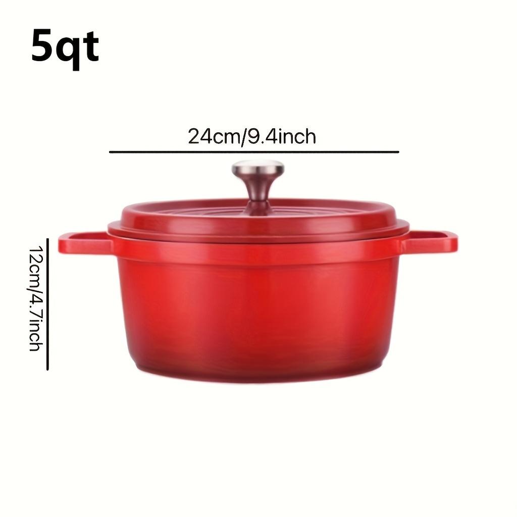 Large Capacity Non-Stick Soup Pot Set Universal Aluminum Casserole Dutch Oven Cookware for Kitchen Enamel Coating красный