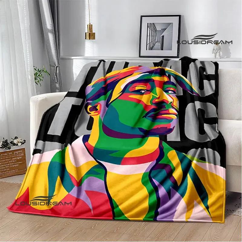 2PAC Hip -hop Singer Fashion Printed Blanket Warm Bed Blanket Soft and Comfortable Blanket Home Travel Blanket Birthday Gift