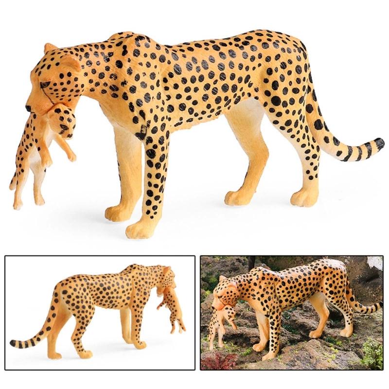 Cheetah Savannah Creature Model for Role Playing and Pretend Play Hand Painted Cheetah Figurine Savannah Creature