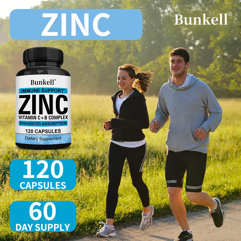 Zinc Vitamin C + B Complex Dietary Supplement, 120 Capsules Per Bottle