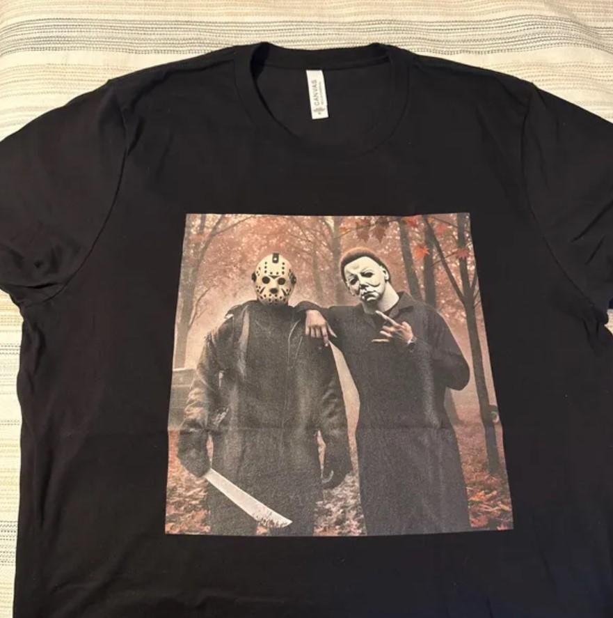Jason Voorhes Michael Myers Shirt Friday the 13th Jason and Michael Shirt S