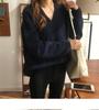 Women's Thick V-Neck Wool Sweater: Velvet, Loose, Casual Knitwear for Autumn & Winter