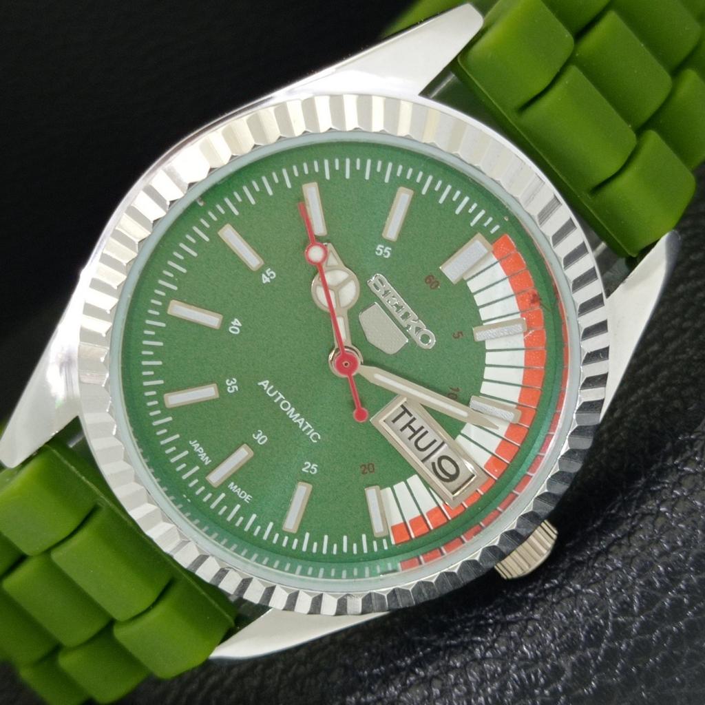 

SEIKO 5 AUTOMATIC VINTAGE REFURBISHED 6309A JAPAN MENS GREEN WATCH a440716-4 Sk-a440716