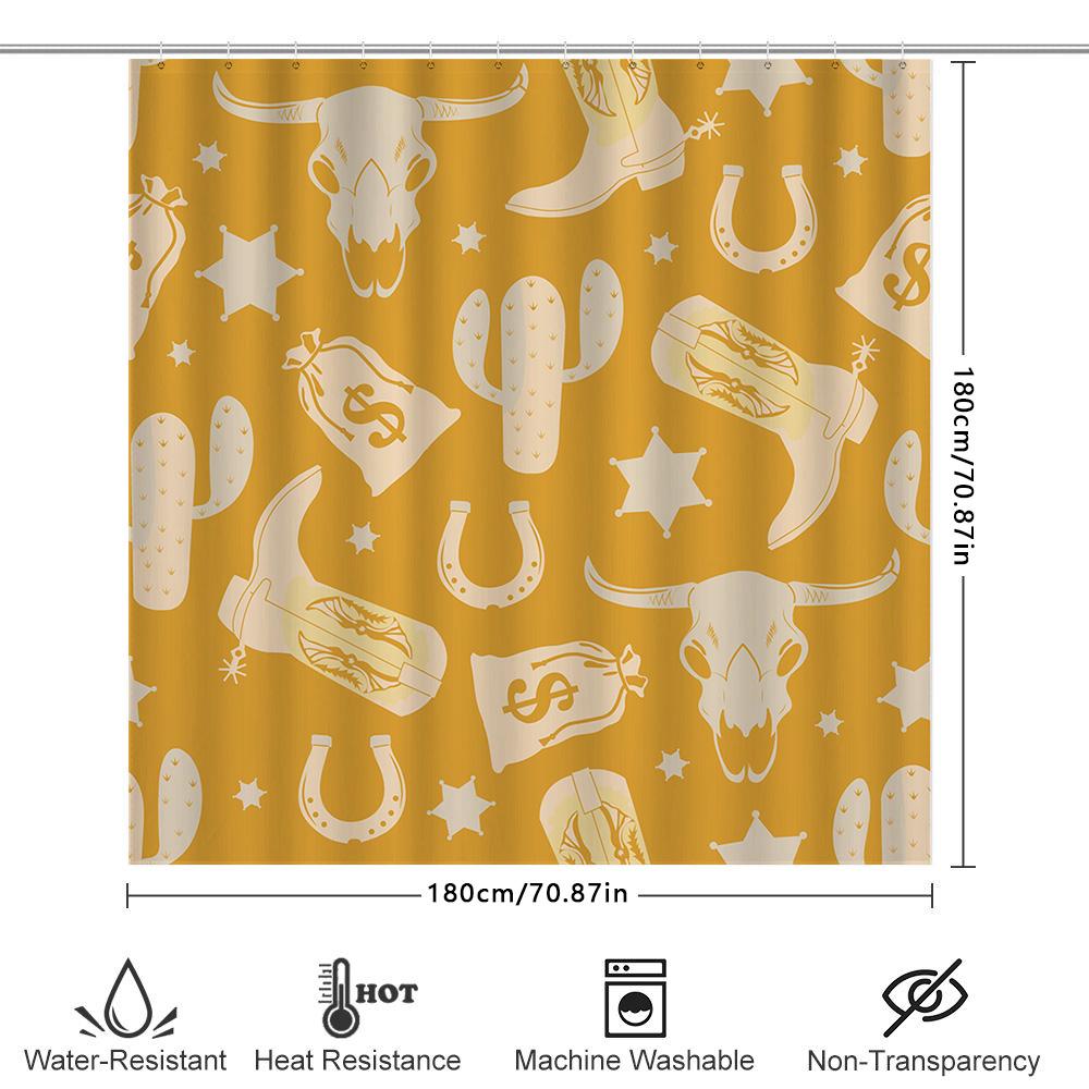 Western Style Shower Curtain With Desert Animal Patterns Must Have For Your Bathroom Decor! (150X240Cm)