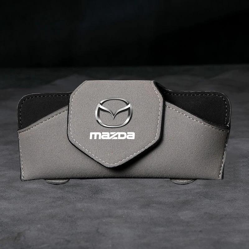 2025 Heißer Auto-Sonnenschutz Brillenetui Sonnenbrillenclip Karten-Ticket-Halter für Mazda 6 3 CX5 5 2 323 CX7 Demio Atenza Axela MX30 CX30