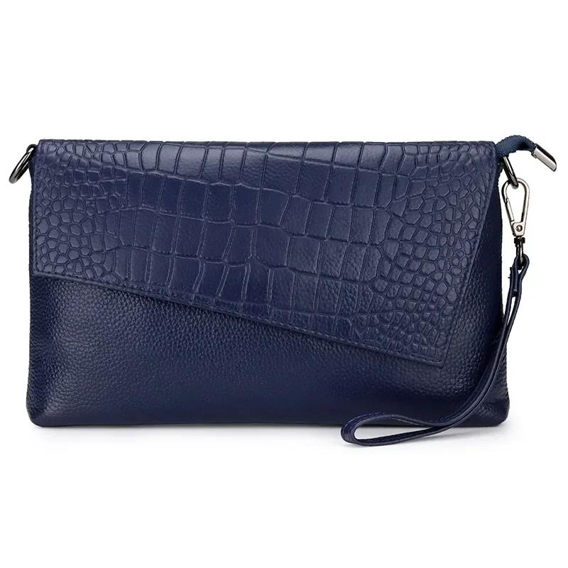 Crocodile Pattern Genuine Leather Crossbody Bag for Women Luxury Small Shoulder Bag Fashion Clutch Handbag