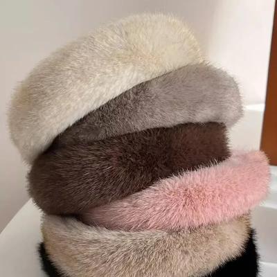 Diademas de Peluche Anchas Espesas con Esponja para Niñas y Mujeres, Diademas Acolchadas de Piel Sintética, Aros para el Cabello Suaves Esponjosos Peludos, Tocado de Invierno